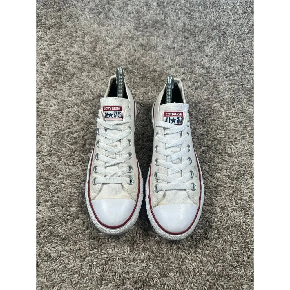 converse all star low top canvas sneakers shoes white women’s 8 lace up casual - Picture 2 of 10
